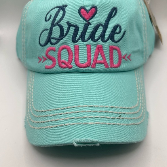 Accessories - NEW “Bride Squad” Aqua Distressed Cap - Bachelorette Parties/Bridal Shower Gifts